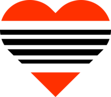 Abstract red and black heart icon png