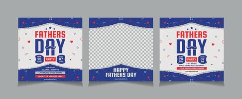 Father's day social media post template, Father's Day posters, banners, ads,social media, promotions, and sales vector