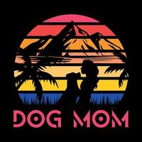 dog mom happy design vector