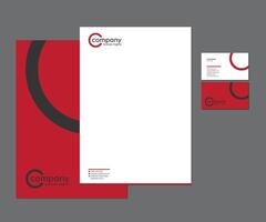 Red Stationery and Logo Design Template vector