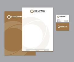marrón papelería conjunto con logo diseño vector