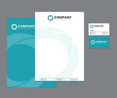 Turquoise or Teal Stationery Set with Logo Design vector
