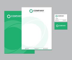 verde papelería conjunto con logo diseño vector