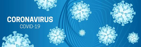 Coronavirus Blue Covid-19 Background Illustration with Corona Virus vector
