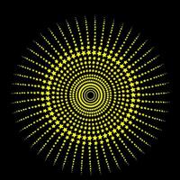 Round golden pattern in the form of a mandala on a black background vector