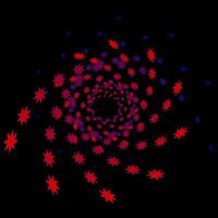 Round spiral in the form of multi-colored stars on a black background vector