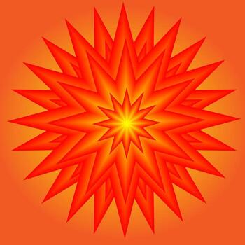 Abstract pattern in the form of an orange star vector