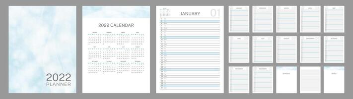 2022 Corporate Calendar Planner or Schedule Organizer Template vector