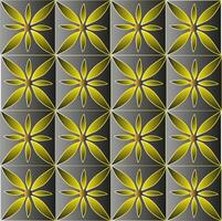 Yellow floral pattern on gray background vector