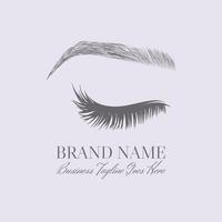Eyebrow and Lashes or Makeup Artist Elegant Minimal Logo vector