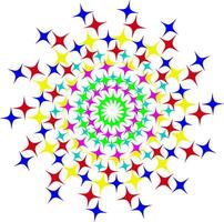 Spiral in the form of multi-colored stars on a white background vector