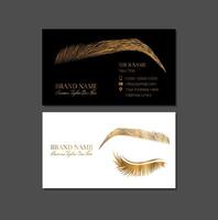 Elegant Eyebrow Artist Mua Business Card Design Template with Brows Logo vector