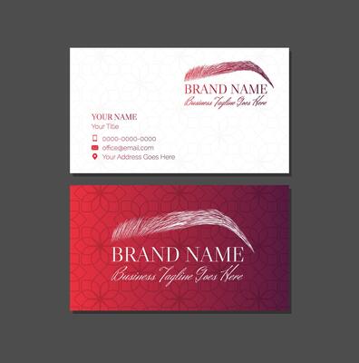 Red Eyebrow Make Up Artist Business Card Design Template