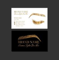 Elegant Eyebrow and Lash Extension Make Up Artist Business Card Design Template vector