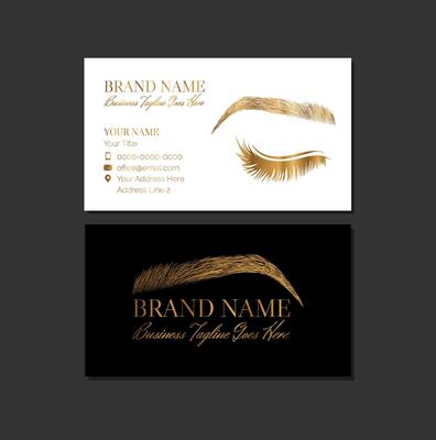 Elegant Eyebrow and Lash Extension Make Up Artist Business Card Design Template