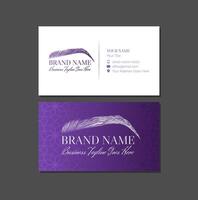 Purple Eyebrows or Brows Artist Business Card Design Template vector