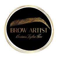 Brow Artist Round Logo with Gold Eyebrow vector