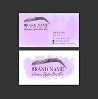 Watercolor Eyebrows Artist Pink Watercolor Business Card Design Template vector