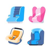 Baby child car seats. Infant and newborn baby car seats. vector