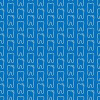 Blue Outline Teeth or Tooth Dental Seamless Pattern Design for Dentists vector