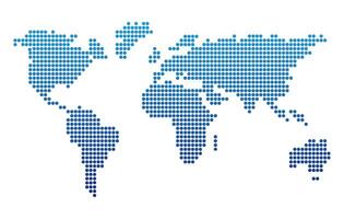 Dotted World Map Illustration Design vector