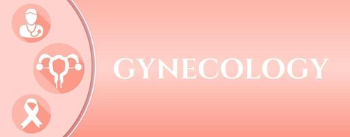 Gynecology Peach Color Illustration Background with Medical Icons vector