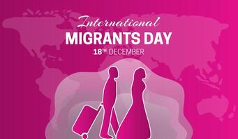 Pink International Migrants Day Background Illustration vector