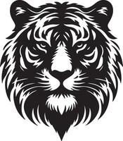 tiger head Silhouette illustration design vector