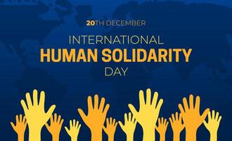 Blue and Orange International Human Solidarity Day Background Illustration vector