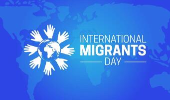 Blue International Migrants Day Background Illustration vector