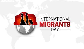 International Migrants Day Background Illustration with World Map vector