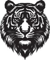 tiger head Silhouette illustration design vector