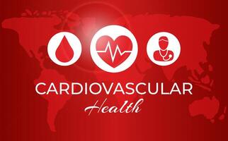 Red Cardiolovascular Health Awareness Background Illustration vector