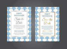 Blue Art Deco Gatsby Invitation Design vector