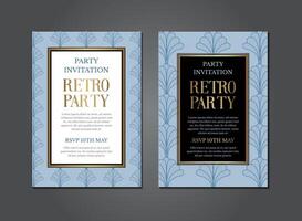 retro fiesta Arte deco gatsby invitación diseño vector