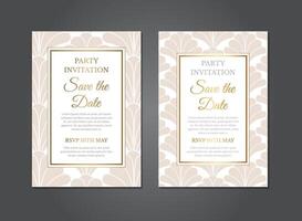 Beige Light Art Deco Invitation Design vector