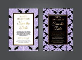 Purple Art Deco Gatsby Invitation Design vector