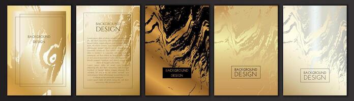 Gold Marble Background Design with Stone Texture. Black Luxury Gradient Template vector