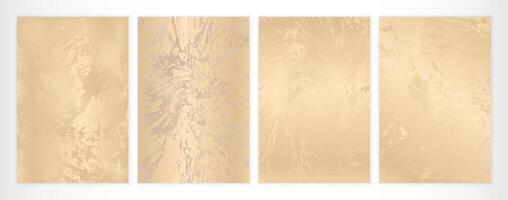 Light Gold Marble Background Set. Texture for Wedding Invitation vector