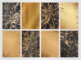 Gold Black Marble Background Set with Luxury Texture Gradient vector