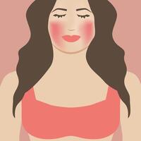 Woman with Rosacea Illustration Design vector