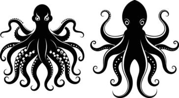 octopus silhouette art illustration vector