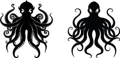 octopus silhouette art illustration vector