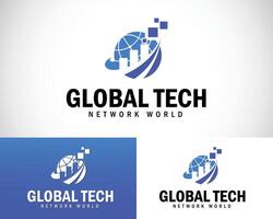 global technology logo creative design concept diagram marketing finance business vector