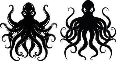 octopus silhouette art illustration vector