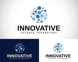 innovation logo creative molecule science globe technology smart design concept network vector