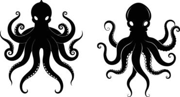 octopus silhouette art illustration vector