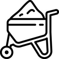 Wheel barrow Icon. Gardening wheelbarrow full of soil for farming work vector