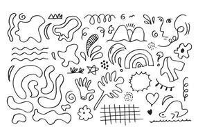 decorative abstract and doodle objects for concept designs. Doodle illustration. template for decoration. vector