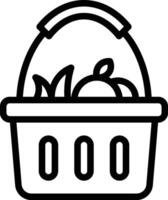 vegetal cesta icono. comestibles icono vector